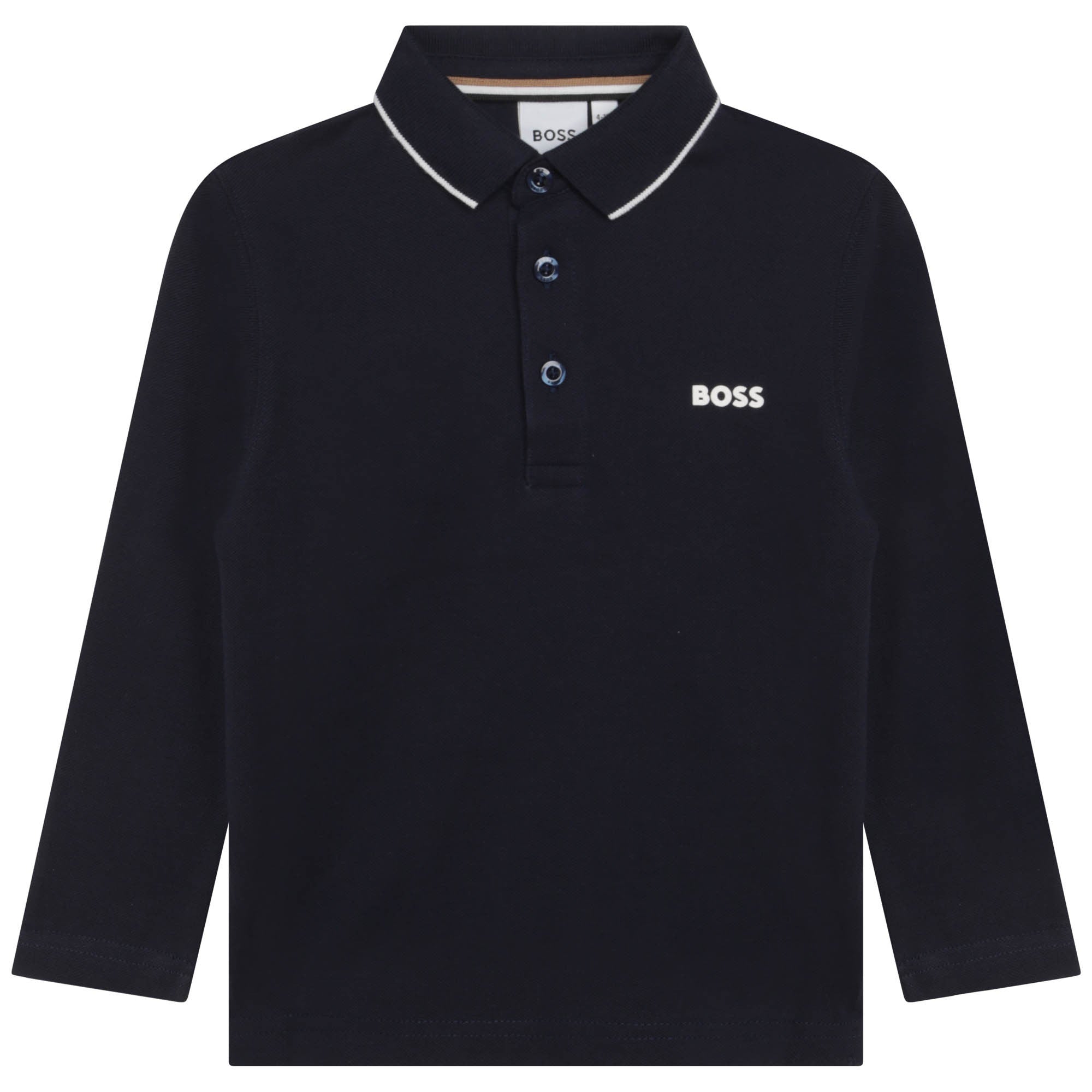 BOSS Boys Navy Blue Logo Polo Shirt