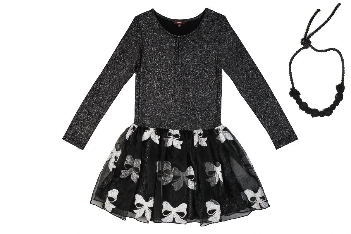 Purchase our Imoga Long Sleeves Tutu Black Dress with bows Online in Montreal